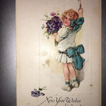 "New Year Wishes Kind And True" Postcard 1915 - Postcards