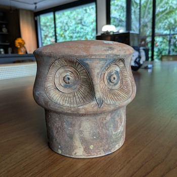 1960s Aldo Londi's "Scavo" Owl Heads for Bitossi Ceramics Italy - Mid-Century Modern