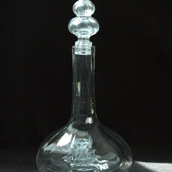 early EMILE GALLE glass decanter circa 1867 - Art Glass