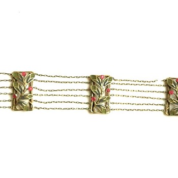 rare plique-a-jour dog collar by martin mayer, pforzheim. - Art Nouveau