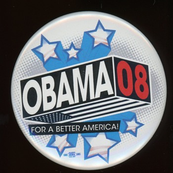 Obama 08 For a Better America! 2008 Comic Book Pin - Medals Pins and Badges