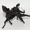 Antique Bronze Whimsical Horse And Jockey Sculpture