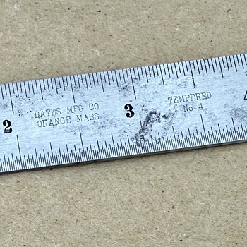1913-27 Bates Mfg. Co. 6-Inch Tempered Steel No. 4 Rule - Tools and Hardware
