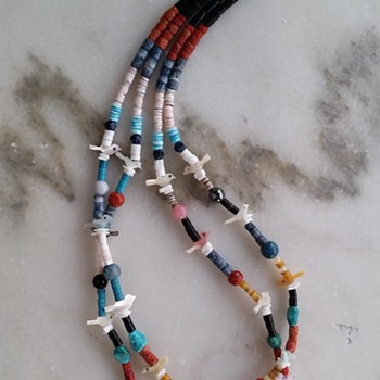 2-strand multi-stone 1980's Southwestern necklace - Fine Jewelry