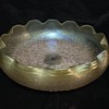 Bohemian Art Nouveau large iridescent frit glass bowl