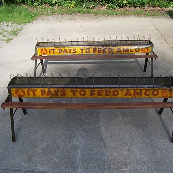 VINTAGE AMCO CHICKEN FEEDERS - Advertising