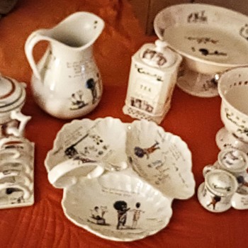 Florence Upton Bicycle Club T&R Boote Pottery lot - China and Dinnerware