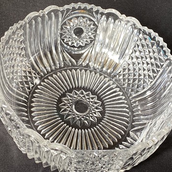 Vintage Cut Glass Bowl - Glassware