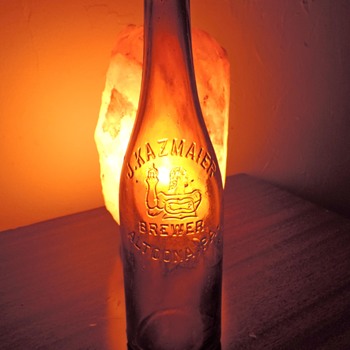 J. Kazmaier Brewing Altoona, PA Beer Bottle Embossed Vintage Amber Brown D.O.C. Dominick O. Cunningham Glass - Bottles