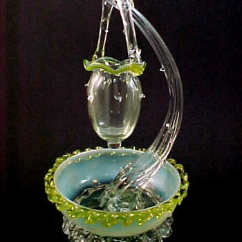 A Unique English or Bohemian Art Glass Epergne ~ An Unsolved Mystery - Art Glass