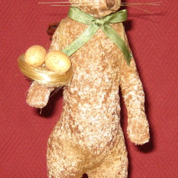 Rabbit And Basket With French Realtor Advertisement - Animals