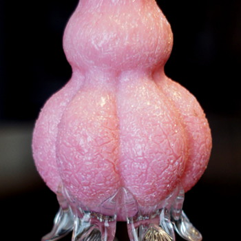 Welz I think - Bubble Gum Pink Fritted Crackle - Art Glass