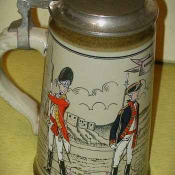 Vintage Revolutionary War Themed Beer Stein made by Marzi and Remy Germany - Breweriana
