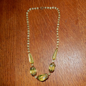 Uranium Glass Necklaces. - Art Deco