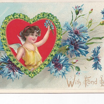 Bachelor Button Flower Valentine Postcard - Postcards