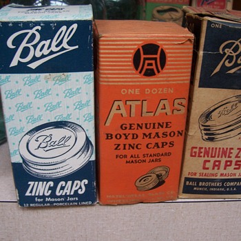 Vintage zinc jar lids--for Keramikos - Bottles