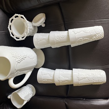 White milk collection  - Art Glass