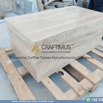 Luxury Natural Travertine Stone Coffee Tables Made by Pakistani Company - Art Glass
