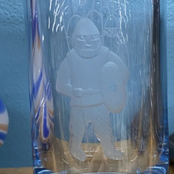 Scandinavian Mystery Man Glass Vase - Art Glass